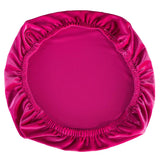 Soft Velvet Stretch Wedding Dining Room Chair Seat Cover Hot Pink