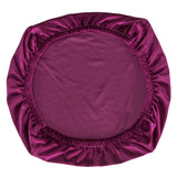 Soft Velvet Stretch Wedding Dining Room Chair Seat Cover Dark Purple