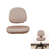 Max Elastic Separate Office Computer Rotating/Swivel Chair Cover  Grid_Brown