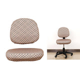 Max Elastic Separate Office Computer Rotating/Swivel Chair Cover  Grid_Brown