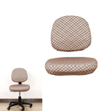 Max Elastic Separate Office Computer Rotating/Swivel Chair Cover  Grid_Brown