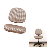 Max Elastic Separate Office Computer Rotating/Swivel Chair Cover  Grid_Brown