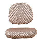 Max Elastic Separate Office Computer Rotating/Swivel Chair Cover  Grid_Brown