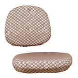 Max Elastic Separate Office Computer Rotating/Swivel Chair Cover  Grid_Brown