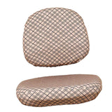 Max Elastic Separate Office Computer Rotating/Swivel Chair Cover  Grid_Brown