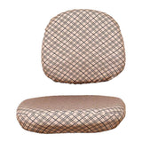 Max Elastic Separate Office Computer Rotating/Swivel Chair Cover  Grid_Brown