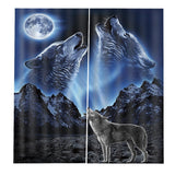 Max 2 Panels Set Teen Animal Decor 3D Print Window Curtain Drapes Wolf - Aladdin Shoppers