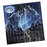 Max 2 Panels Set Teen Animal Decor 3D Print Window Curtain Drapes Wolf - Aladdin Shoppers