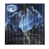 Max 2 Panels Set Teen Animal Decor 3D Print Window Curtain Drapes Wolf - Aladdin Shoppers