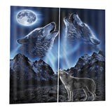 Max 2 Panels Set Teen Animal Decor 3D Print Window Curtain Drapes Wolf - Aladdin Shoppers