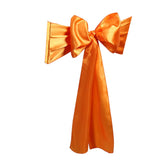 Satin Sashes Bows Chair Cover Bow Sash Wedding Events Supplies Orange