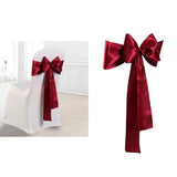 Max Satin Sashes Bows Chair Cover Bow Sash Wedding Events Supplies Wine Red