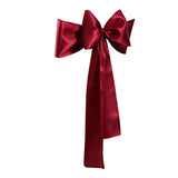 Max Satin Sashes Bows Chair Cover Bow Sash Wedding Events Supplies Wine Red