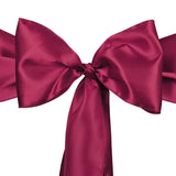 Max Satin Sashes Bows Chair Cover Bow Sash Wedding Events Supplies Wine Red