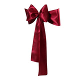 Max Satin Sashes Bows Chair Cover Bow Sash Wedding Events Supplies Wine Red