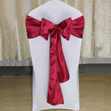 Max Satin Sashes Bows Chair Cover Bow Sash Wedding Events Supplies Wine Red