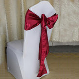 Max Satin Sashes Bows Chair Cover Bow Sash Wedding Events Supplies Wine Red