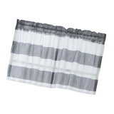 Max Window Striped Short Valance Rod Pocket Curtains Kitchen  Grey_ 74x60cm