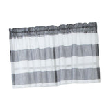 Max Window Striped Short Valance Rod Pocket Curtains Kitchen  Grey_ 74x60cm