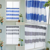 Max Window Striped Short Valance Rod Pocket Curtains Kitchen  Grey_ 74x60cm