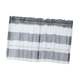 Max Window Striped Short Valance Rod Pocket Curtains Kitchen  Grey_ 74x60cm