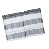 Max Window Striped Short Valance Rod Pocket Curtains Kitchen  Grey_ 137x76cm