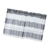 Max Window Striped Short Valance Rod Pocket Curtains Kitchen  Grey_ 137x91.5cm