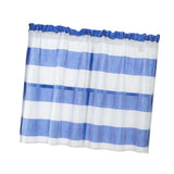 Max Window Striped Short Valance Rod Pocket Curtains Kitchen  Blue_ 74x60cm