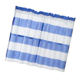 Max Window Striped Short Valance Rod Pocket Curtains Kitchen  Blue_ 137x76cm
