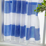 Max Window Striped Short Valance Rod Pocket Curtains Kitchen  Blue_ 137x91.5cm