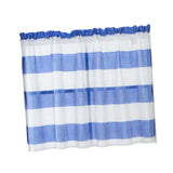 Max Window Striped Short Valance Rod Pocket Curtains Kitchen  Blue_ 137x91.5cm