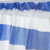 Max Window Striped Short Valance Rod Pocket Curtains Kitchen  Blue_ 137x91.5cm