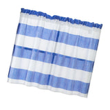Max Window Striped Short Valance Rod Pocket Curtains Kitchen  Blue_ 137x91.5cm