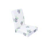 Max Stretch Short Removable Dining Chair Cover Slipcover Decor Gray Flower