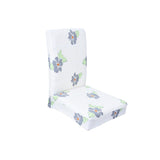 Max Stretch Short Removable Dining Chair Cover Slipcover Decor Gray Flower