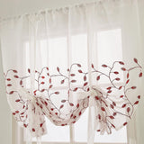 Max 46x63inch Embroidered Kitchen Tie Up Shade Curtains  Leaves (117x160cm)