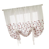 Max 46x63inch Embroidered Kitchen Tie Up Shade Curtains  Leaves (117x160cm)