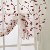 Max 46x63inch Embroidered Kitchen Tie Up Shade Curtains  Leaves (117x160cm)