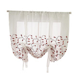 Max 46x63inch Embroidered Kitchen Tie Up Shade Curtains  Leaves (117x160cm)