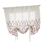 Max 46x63inch Embroidered Kitchen Tie Up Shade Curtains  Leaves (117x160cm)