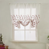 Max 46x63inch Embroidered Kitchen Tie Up Shade Curtains  Leaves (117x160cm)