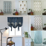 Max Floral Pattern Short Roman Door Window Curtain Sheer Drape Voile A