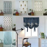 Max Floral Pattern Short Roman Door Window Curtain Sheer Drape Voile A