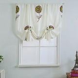 Max Floral Pattern Short Roman Door Window Curtain Sheer Drape Voile D