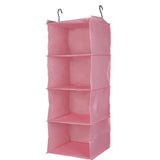 Max 4 Layers Wardrobe Hanging Storage Bag Closet Clothes Hangers Holder Pink