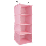 Max 4 Layers Wardrobe Hanging Storage Bag Closet Clothes Hangers Holder Pink