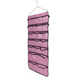 Max 42 Pockets Double-sided Hanging Closet Organizer for Underwear Storage Pink