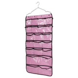 Max 42 Pockets Double-sided Hanging Closet Organizer for Underwear Storage Pink