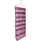Max 42 Pockets Double-sided Hanging Closet Organizer for Underwear Storage Pink