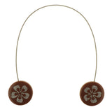 Max 1 Piece Flower Pattern Magnetic Curtain Tiebacks Buckle Clip Holdback Coffee - Aladdin Shoppers